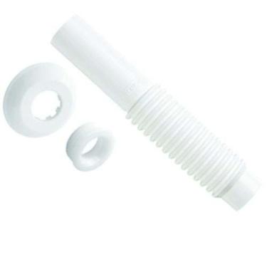 Imagem de Tubo para Vaso Sanitário de Ligação Ajustável 230mm Pvc Dn38 com Sanfona Branco Blukit