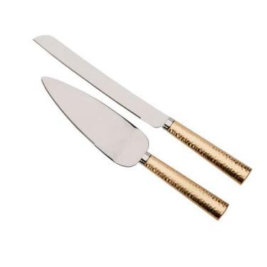 Imagem de Conjunto de facas e servidores GAIBIJA Gold Hammered Handle