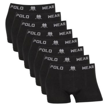 Imagem de Kit 8 cueca infantil polo wear, 8 preto, P