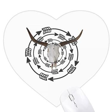 Imagem de Arrows Horns Radiate Around Heart Mousepad Tapete de Borracha para Escritório