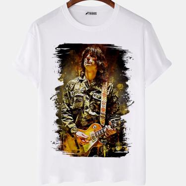 Imagem de Camiseta masculina John Squire Guitarrista Stone Roses Camisa Blusa Branca Estampada