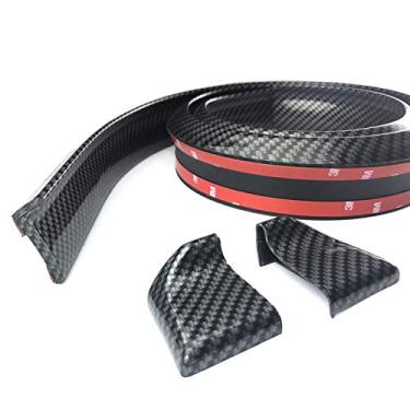 Imagem de Kit de Lábios de Spoiler Traseiro de Carro Universal 150 cm de Comprimento Exterior Fita Traseira Splitter Spoiler Side Skirt Rubber Carbon Fiber Preto