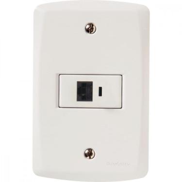 Imagem de Conj 4x2 1 Tomada Telefone Rj11 Tramontina Lux2 Branco