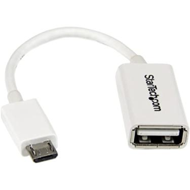 Imagem de StarTech. Adaptador M/F Micro USB para USB OTG Host de 12,7 cm - Micro USB macho para USB A fêmea - Branco (UUSBOTGW)