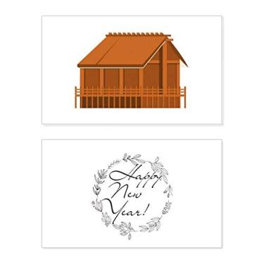 Imagem de Cartão de felicitações tradicional japonês Edo Housing New Year Festival Bless Message Present