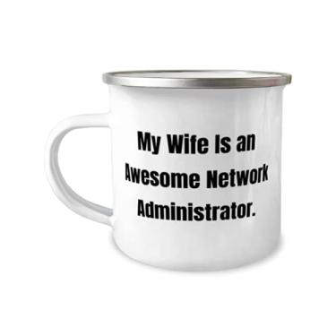 Imagem de Piada Wife Gifts, My Wife Is an Awesome Network Administrator, Funny Holiday 355 ml Caneca para acampamento presente para