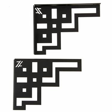 Imagem de Mão Francesa Arabesco 20cm Abstrato Quadrado Preto Aço para Prateleira Zarg