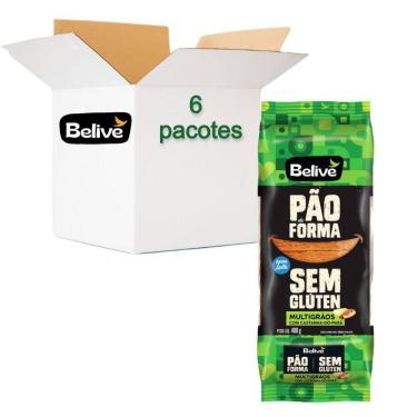 Imagem de Pão De Forma Belive Multigrãos Sem Glúten 400G  6 Pacotes 
