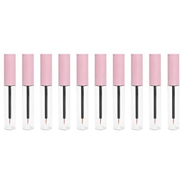 Imagem de BesYouSel 10 frascos de delineador de plástico transparente de 10 ml, recipiente vazio, recarregável, descartável, pincel aplicador para óleo de crescimento de cílios faça você mesmo, líquido