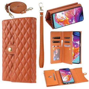 Imagem de Asuwish Capa de telefone para Samsung Galaxy A50 A50S A30S capa carteira com alça de pulso couro flip zíper suporte para cartão de crédito suporte celular A 50 50S 30S S50 50A SM A505G mulheres