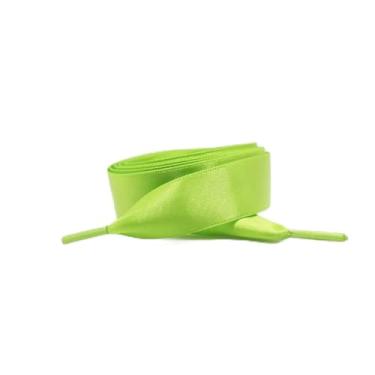 Imagem de 1Pair 2 CM Width Silk Satin Shoelaces Ribbon Shoe Laces Boots Women Sneakers ShoeLace For Sneakers Flat Shoe Laces (Color : Olive green, Size : 100cm)