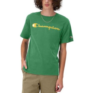 Imagem de Champion Camisa polo masculina, camisa atlética confortável, melhor camiseta polo para homens, Sinal de estrada verde, P