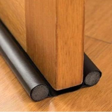 Imagem de Protetor Rolinho Rolo Veda Porta Ajustável Impermeável Preto (80 CM)