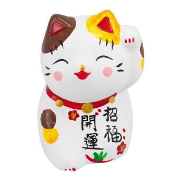 Imagem de Enfeite Gato Gatinho  Da Sorte Maneki Neko Pequeno - 6.5cm