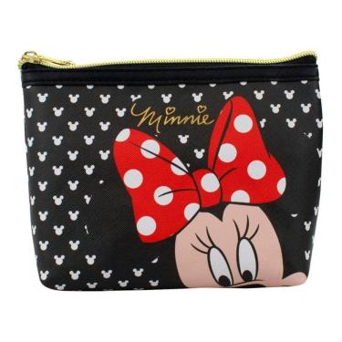 Imagem de  Necessaire Feminina Maquiagem Preta Minnie Mouse Disney