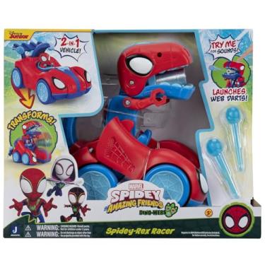 Imagem de Jazwares Marvel Spidey and His Amazing Friends Spidey-Rex Racer - 8-Inch Vehicle with Sounds That Transforms from Vehicle Into Dinosaur
