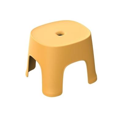 Imagem de XINCHANG Banco de plástico para adultos, grande (26 cm x 23 cm x 24 cm), amarelo, assento de PVC, estilo moderno