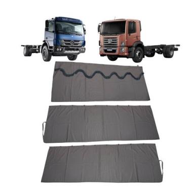 Imagem de Cortina Cetim Caminhão c/ 3 Pçs Constellation/Atego Cab Simp - JCS Ace
