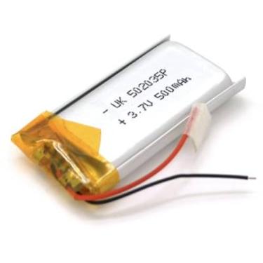 Imagem de bateria 2 fios recarregavel 3,7v 502035 c/ 500mah 5mm de espessura x 20mm de largura x 35mm de comprimento