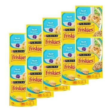 Imagem de Kit 10 Sachê Friskies Peixe Branco Ao Molho 85g Cada