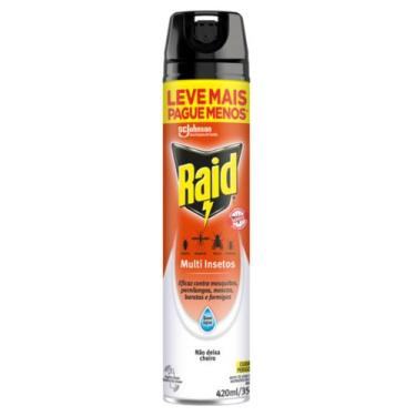Imagem de Inseticida Multi Insetos Raid Aerossol Base Água Sem Perfume 420ml Lev