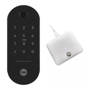 Imagem de Combo Fechadura Lia Digital Embutir Preta Fosca - YALE 