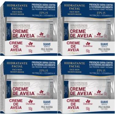 Imagem de 4 Hidratante Facial Creme De Aveia Suave 50g Davene