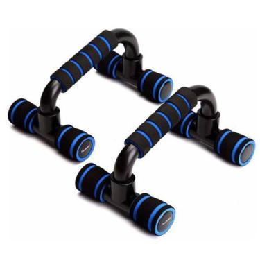 Imagem de Apoio Flexão Fixo Braço Musculação Exercícios Fit - Braslu, Azul