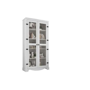 Imagem de Cristaleira NE Modelo Retrô Rústico 2 Portas Com Vidro de 3mm 4 Pratel