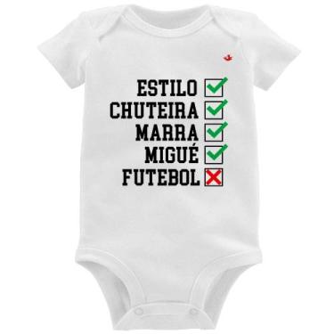 Imagem de Body Bebê Futebol que é bom, nada - Foca na Moda, Branco, P