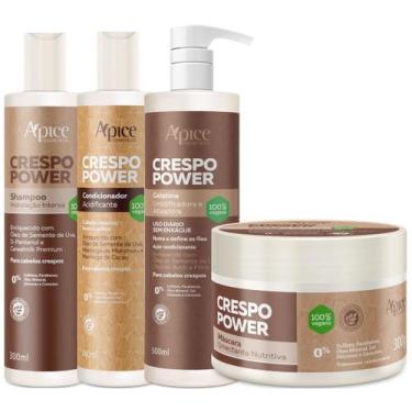 Imagem de Kit Apse Crespo Power Shampoo Condicionador Mascara Gelatina Ativadora