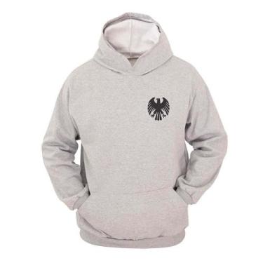 Imagem de Moletom Masculino Canguru Ragor Estampa Eagle Capuz, G, Cinza