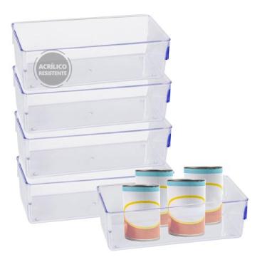 Imagem de Kit 5 Organizador Geladeira/cozinha Acrílico 11,5x34,8 - Plastutti