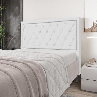 Imagem de Cabeceira Centaurus 160 Couro Aradecor, Branco, QUEEN