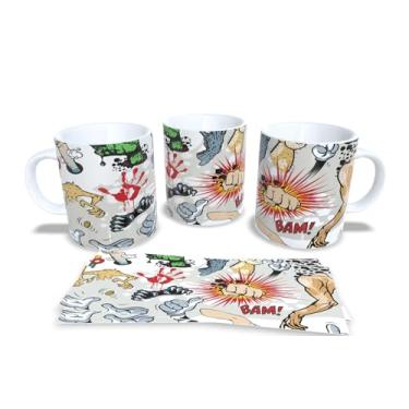 Imagem de Caneca de Porcelana Branca Personalizada Coleção Luta de Quadrinhos (Mod.4)
