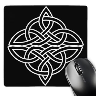 Imagem de 3dRose Mouse pad LLC 20 x 20 x 0,63 cm, design celta branco em um fundo preto (mp_44278_1)