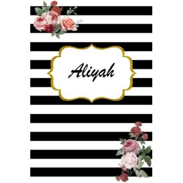 Imagem de Aliyah: Classic Floral Personalized Notebook/Journal/ Log Book/ Planner With Name, 110 pages of your selected paper, planner. Size: 6” x 9”