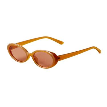 Imagem de Óculos de sol retrô oval redondo feminino, armação vintage, óculos de sol, lentes verdes, óculos de sol masculinos, óculos de sol femininos, UV400, C4, tamanho único