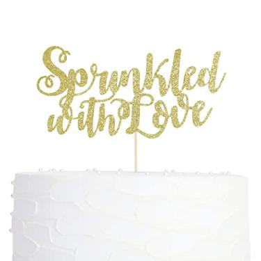 Imagem de Sprinkled With Love Cake Topper - Donut Sprinkle Birthday Party Smash Cake Topper ,1st Birthday Cake Decor,First Birthday Party Photo props Decoration Supplies for Baby Shower