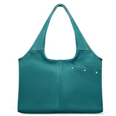 Imagem de HAWEE Bolsa tote com compartimento de guarda-chuva molhado e bolsa de ombro com zíper para laptop de 13,3 polegadas para mulheres trabalhar/compras/enfermagem, Verde, One Size, Utilitário