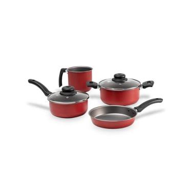 Imagem de Jogo de Panelas Brinox Ruby 4 Peças Vermelho