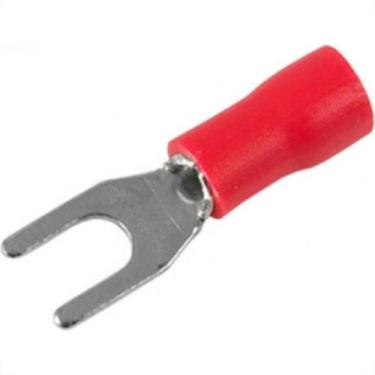 Imagem de Terminal Pre-Isol Forquilha 0,5-1,5 F3,7 Vermelho - Kit C/100 Unidades