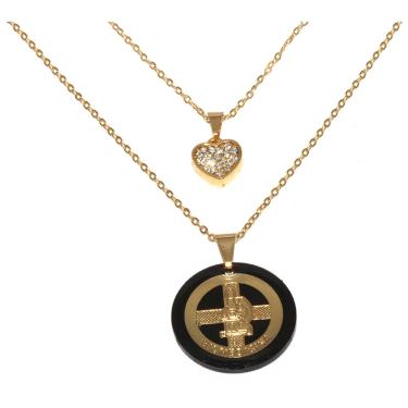 Imagem de Colar Cordão Duplo Biomedicina Folheado Ouro 18k