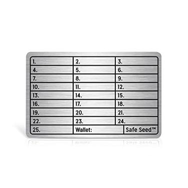 Imagem de Safe Seed SAFEMetal Carteira de Aço Inoxidável Edição 12-25 Palavras Recuperação Senha Carimbo Placa Armazenamento Frio Bitcoin Ethereum Litecoin Ledger Trezor KeepKey