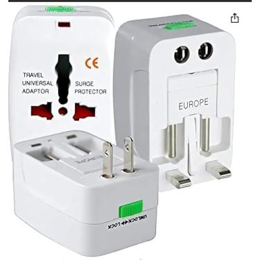 Imagem de Adaptador de Tomada Universal Para Viagem Padrão Internacional Europa UK EUA Asia Europeu 3 Pinos (1)