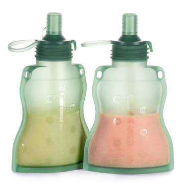 Imagem de Bolsa de Comida Reutilizável Yummy Pouch para Bebês (120ml) - Pacote c