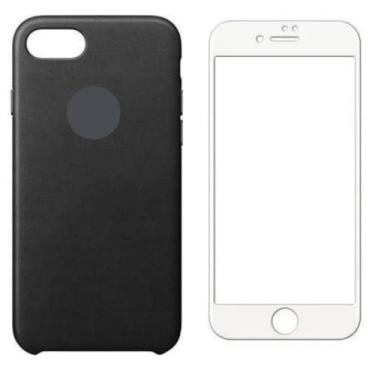 Imagem de Capa Capinha Para iPhone 7g 8g Aveludada + Película Branca
