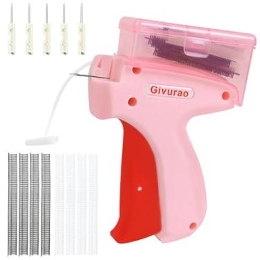 Imagem de Givurao Pistola de costura para roupas com caixa de armazenamento, pistola de costura portátil, fixador rápido de roupas, kit de pistola de etiquetagem de micro costura para roupas, pistola de costura
