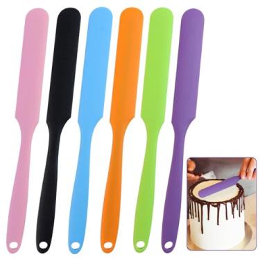 Imagem de Conjunto de 6 espátulas de silicone, espátula de frasco de silicone, espátula de silicone resistente ao calor, espátulas de cozinha devem ter uma pequena espátula de silicone, liquidificador de pote