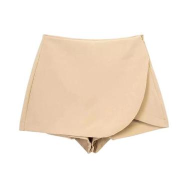 Imagem de Saias Shorts Femininas Cintura Alta - Zíper Lateral, Estilo Vintage e 
